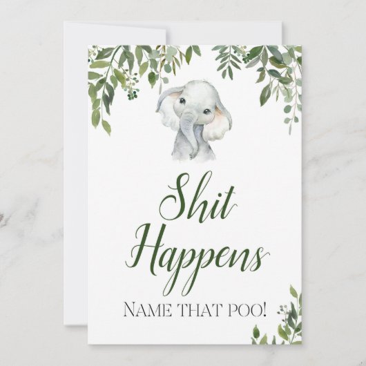 Jungle Safari Elephant Sweet Mess Sign Size 12x18" Einladung (Vorderseite)