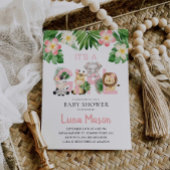 Jungle Safari Es ist ein Mädchen-Dusche Einladunge Einladung