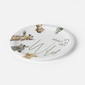 Jungle Safari Es wird bald wilde Kinderdusche beko Pappteller (Schrägansicht)