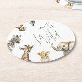 Jungle Safari Es wird bald wilde Kinderdusche beko Runder Pappuntersetzer (Angewinkelt)