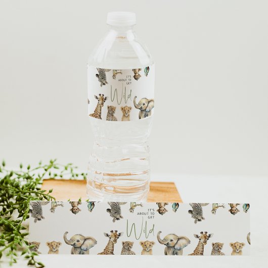 Jungle Safari Es wird bald wilde Kinderdusche beko Wasserflaschenetikett