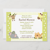 Jungle Safari Friends 12x18 Baby Dusche Einladung (Vorderseite)