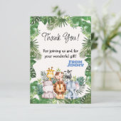 Jungle Safari Geburtstag Dankeskarte (Stehend Vorderseite)