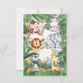 Jungle Safari Geburtstag Dankeskarte (Rückseite)