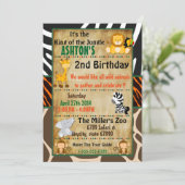 Jungle Safari Geburtstagsparty Einladung (Stehend Vorderseite)