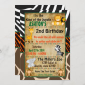Jungle Safari Geburtstagsparty Einladung (Vorne/Hinten)