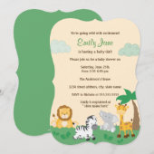 Jungle Safari Gender Neutral Baby Dusche einladen Einladung (Vorne/Hinten)