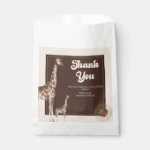 Jungle Safari Giraffe Babydusche Danke Geschenktütchen (Vorderseite)