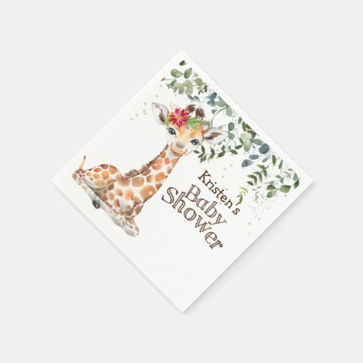 Jungle Safari Giraffe Babydusche Serviette (Ecke)