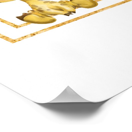 Jungle Safari Giraffe Babydusche Willkommen Poster (Ecke)