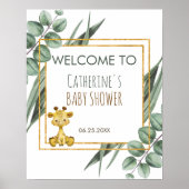 Jungle Safari Giraffe Babydusche Willkommen Poster (Vorne)