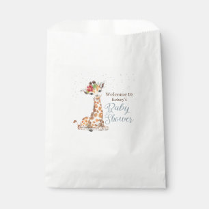 Jungle Safari Giraffe Blue Gray Baby Dusche Geschenktütchen