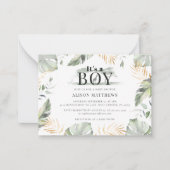 Jungle Safari Giraffe Boy Baby Dusche Einladung (Vorderseite)