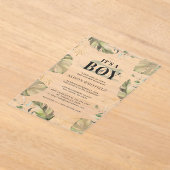 Jungle Safari Giraffe Palms Blätter Kinderdusche Acryleinladungen (Ablage )