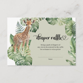 Jungle Safari Giraffe Palms Blätter Kinderdusche Begleitkarte