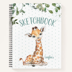 Jungle Safari Giraffe Personalisiertes Sketchbook Notizblock