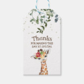 Jungle Safari Giraffe Vielen Dank Geschenkanhänger (Vorderseite)