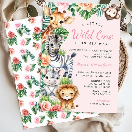Jungle Safari Girl Baby Duschpaare Einladung