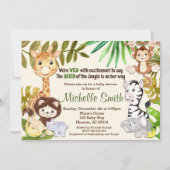 Jungle Safari Girl Queen of Jungle Baby Shower Einladung (Vorderseite)