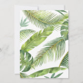 Jungle Safari Girl Rosa Hibiskus Palm Blätter Einladung (Rückseite)