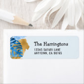 Jungle Safari Gold Lion Blue Rücksendeadresse (Insitu)