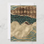 Jungle Safari Green Beige Glitzer Agate Wedding Einladung (Rückseite)