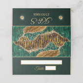 Jungle Safari Green Glitzer Wedding Platzkarte (Außenseite Aufgefaltet)