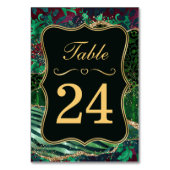 Jungle Safari Green Glitzer Wedding Tischnummer (Rückseite)