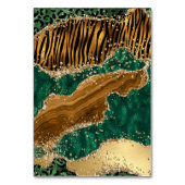 Jungle Safari Green Glitzer Wedding Tischnummer (Rückseite)