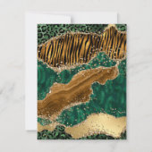 Jungle Safari Green Gold Glitzer Agate Wedding RSVP Karte (Rückseite)