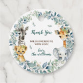 Jungle Safari Greenery Baby Dusche Vielen Dank Geschenkanhänger (Vorderseite)