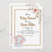 Jungle Safari Greenery Baby Shower Party Einladung (Vorne/Hinten)