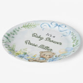 Jungle Safari Greenery Baby Shower Party Pappteller (Schrägansicht)