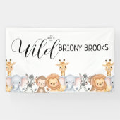 Jungle Safari "It's About To Get Wild" Baby Shower Banner (Horizontal)