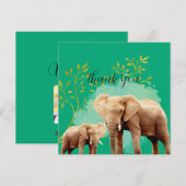 Jungle Safari "It's About To Get Wild" Baby Shower Dankeskarte (Vorne/Hinten)