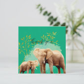 Jungle Safari "It's About To Get Wild" Baby Shower Dankeskarte (Stehend Vorderseite)