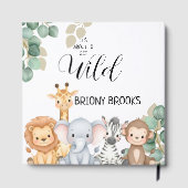 Jungle Safari "It's About To Get Wild" Baby Shower Gästebuch (Rückseite)