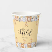 Jungle Safari "It's About To Get Wild" Baby Shower Pappbecher (Rückseite)