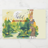 Jungle Safari "It's About To Get Wild" Baby Shower Schaumweinetikett (Einzelnes Label)