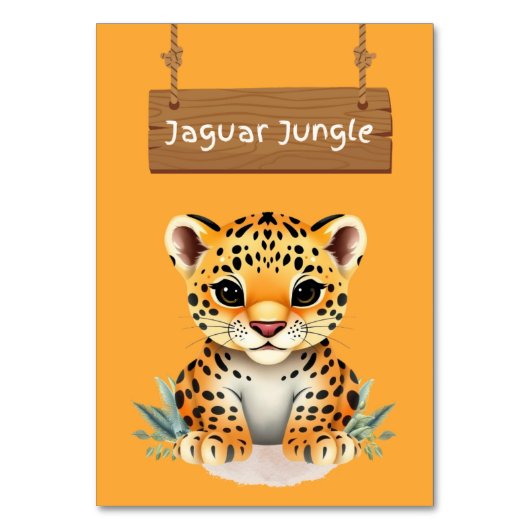 Jungle Safari Jaguar Table Sign Tischnummer (Rückseite)