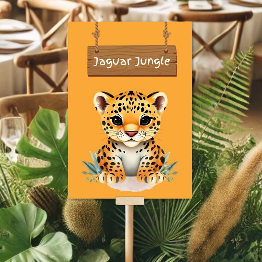 Jungle Safari Jaguar Table Sign Tischnummer