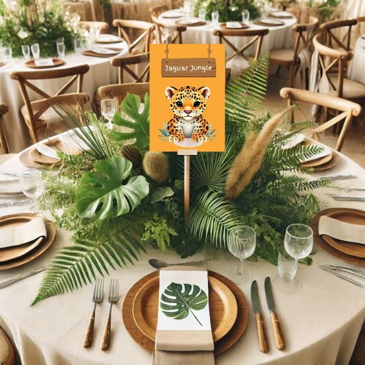 Jungle Safari Jaguar Table Sign Tischnummer