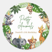Jungle Safari Kids Birthday Party Stickers (Vorderseite)