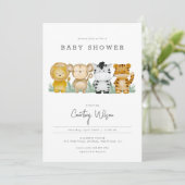 Jungle Safari Kinderdusche Einladung tropisch (Stehend Vorderseite)