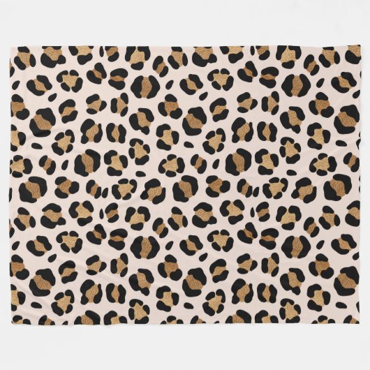 Jungle Safari Leopard Print Fleecedecke (Vorderseite (Horizontal))