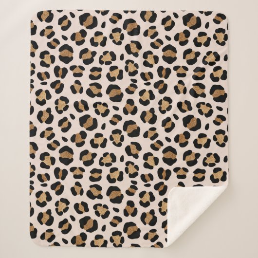 Jungle Safari Leopard Print Sherpadecke (Vorderseite)