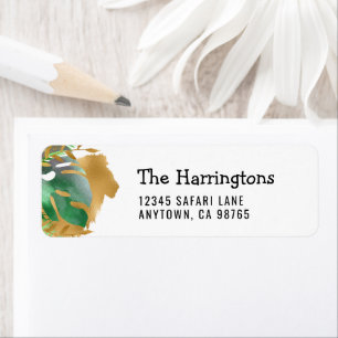 Jungle Safari Lion Green Gold Rücksendeadresse