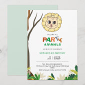 Jungle Safari Lion Themenabend Kindergeburtstag Einladung (Vorne/Hinten)