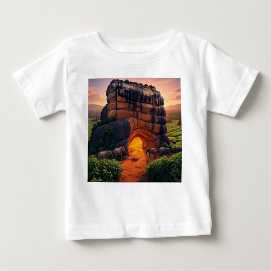 Jungle Safari Magic - Elephant & Cave Kids T-Shirt (Vorderseite)
