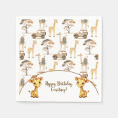 Jungle Safari mit Giraffen Geburtstagsparty Serviette (Vorderseite)